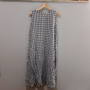Linen Blue Gingham Dress